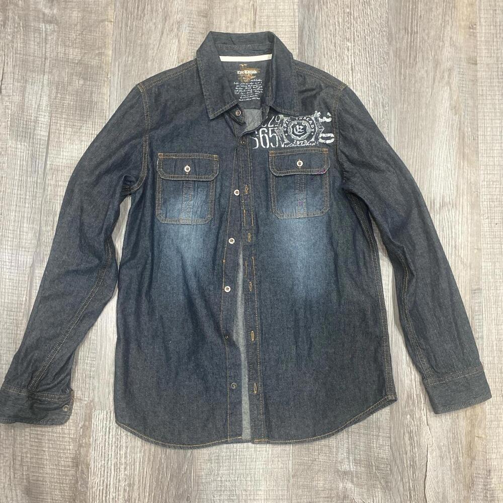Y2k Denim Button Up With